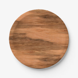 Natural Eucalyptus Wood Grain Look Paper Plate