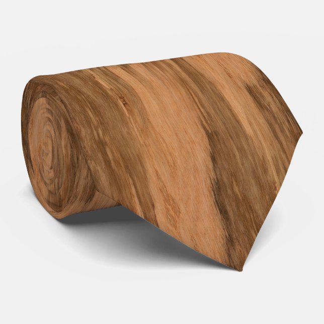 Natural Eucalyptus Wood Grain Look Tie (Rolled)