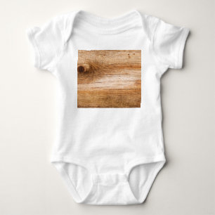 Natural fir wood: textured surface baby bodysuit
