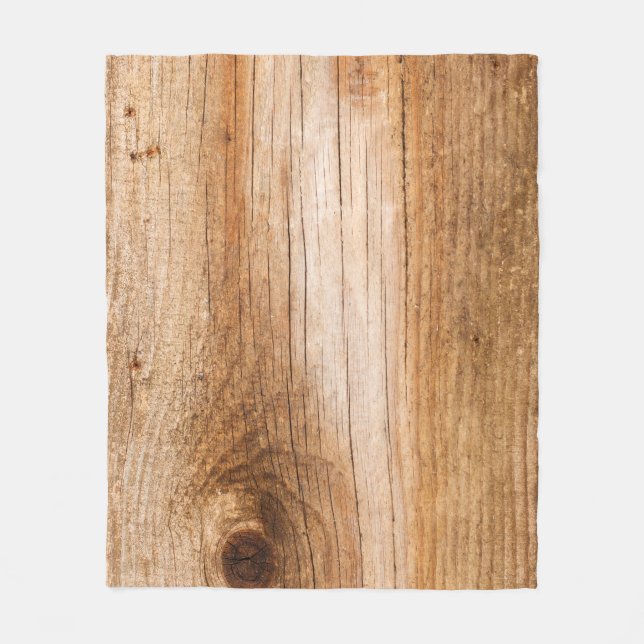 Natural fir wood: textured surface fleece blanket (Front)