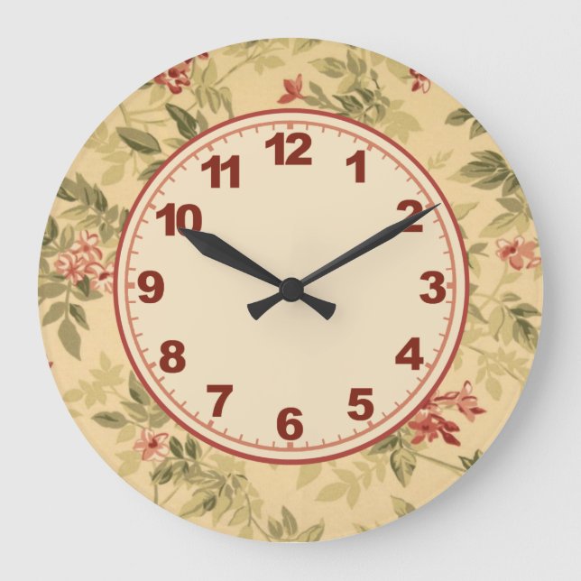 Natural Floral Clock With Numbers (Front)