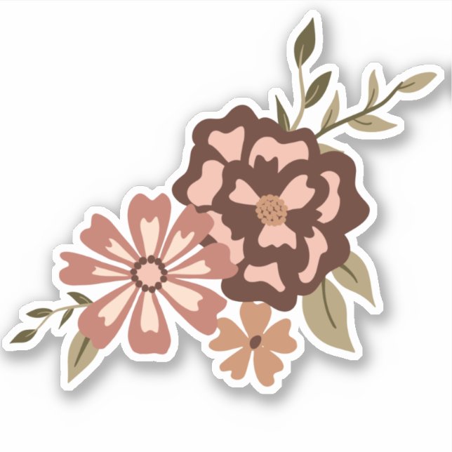 Natural Floral Peach Motif Flowering Vines (Front)