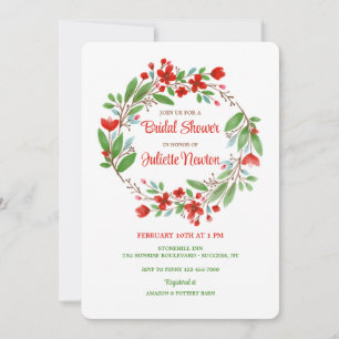 Natural Floral Wreath Shower Invitation
