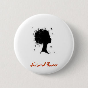 Natural Flower 2 Inch Round Button