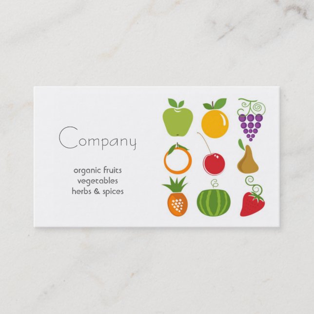 Natural Food Store Business Card (Front)