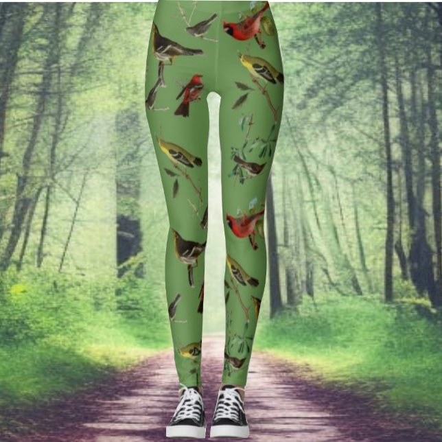 Natural Forest Theme Birds Pattern Leggings (Creator Uploaded)