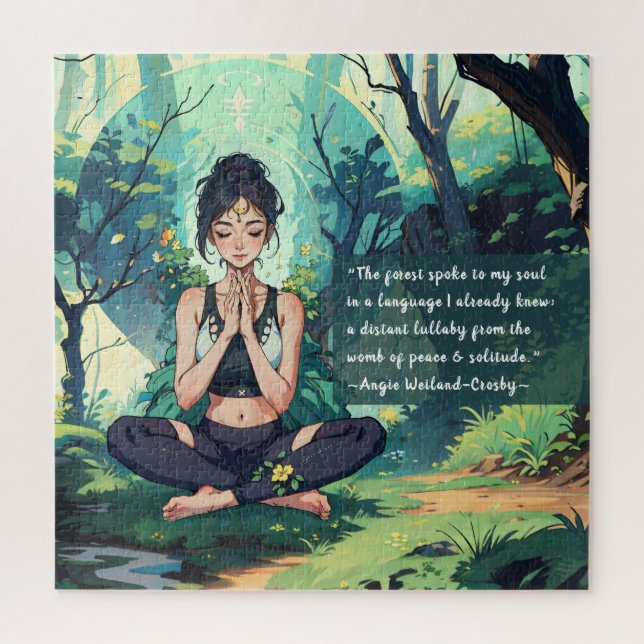Natural Forest Yoga Meditation Reiki Master Quotes Jigsaw Puzzle (Vertical)