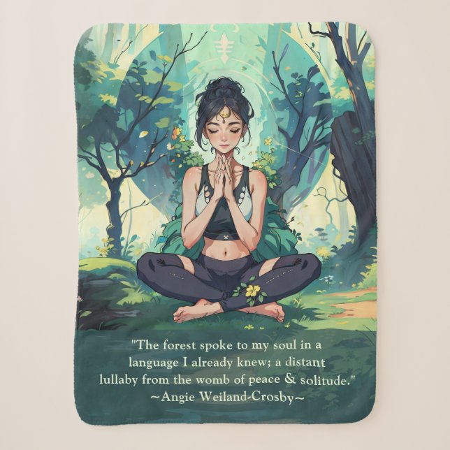 Natural Forest Yoga Meditation Reiki Master Quotes Sherpa Blanket (Front)