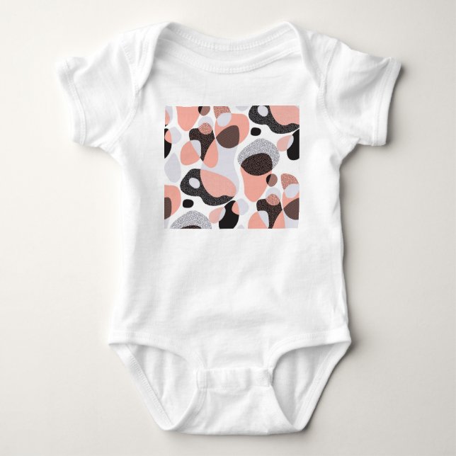 Natural Forms: Geometric Seamless Texture. Baby Bodysuit (Front)