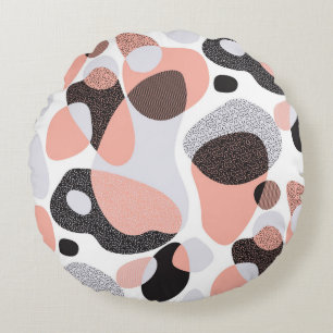Natural Forms: Geometric Seamless Texture. Round Pillow