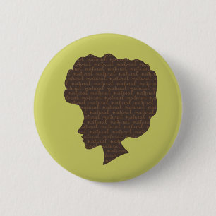Natural 'Fro 2 Inch Round Button