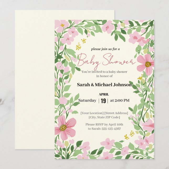 Natural Garden Baby Shower Invitation (Front/Back)