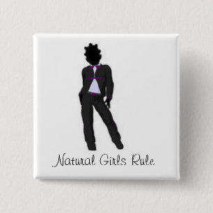 Natural Girl 2 Inch Square Button