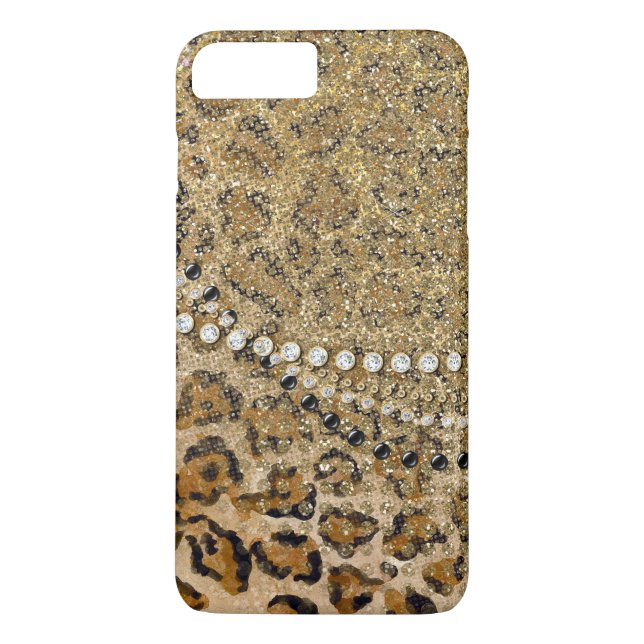Natural Gold Leopard Animal Print Glitter Look Case-Mate iPhone Case (Back)