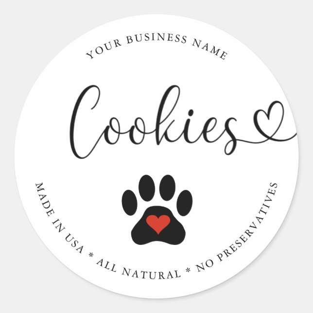 Natural Gourmet Dog Cookies Classic Round Sticker (Front)