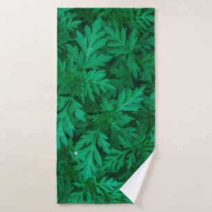 Natural green background from green leaves abstrac bath towel