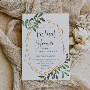 Natural Greenery   Virtual Bridal or Baby Shower Invitation