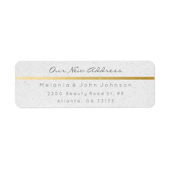 Natural Grey Paper Kraft White New Adress RSVP Return Address Label