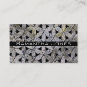 Natural Grey Stone Mosaic, flower of life Business Card