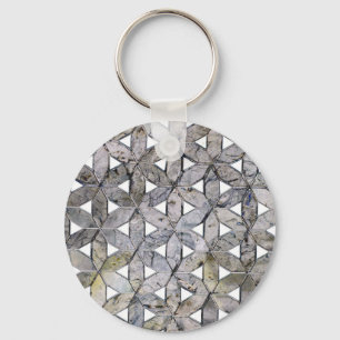 Natural Grey Stone Mosaic Keychain