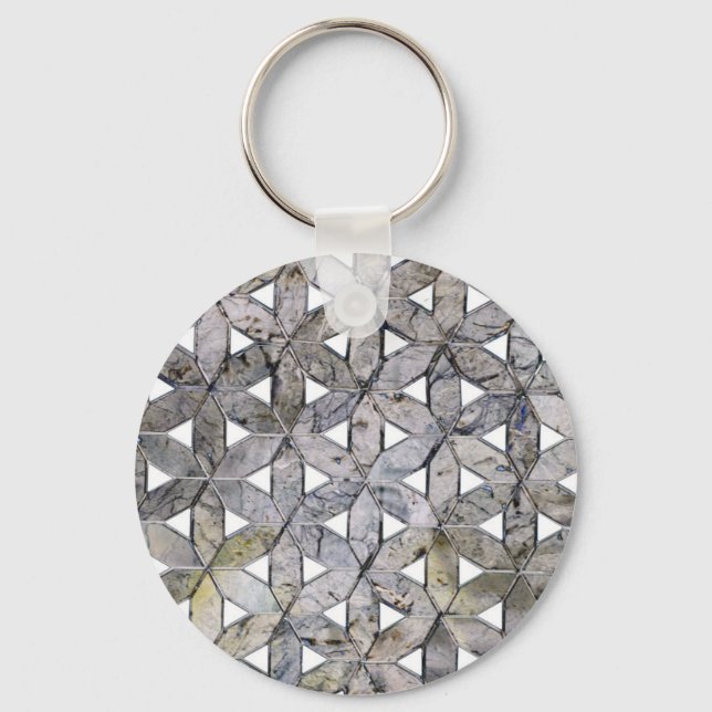 Natural Grey Stone Mosaic Keychain (Front)