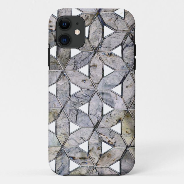 Natural Grey Stone Mosaic pattern flower of life Case-Mate iPhone Case (Back)