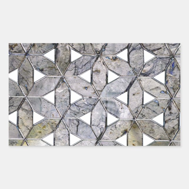 Natural Grey Stone Mosaic pattern flower of life Sticker (Front)