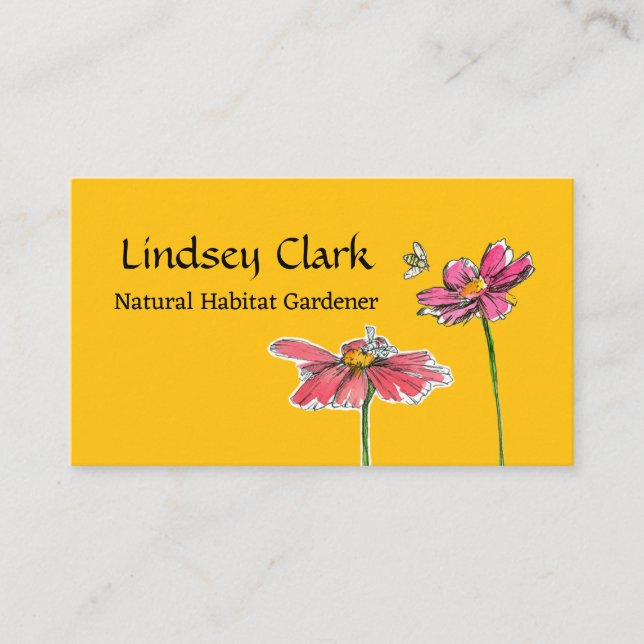 Natural Habitat Gardener Landscape Design Business Card (Front)