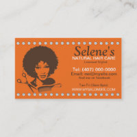 Natural Hair African American Salon Business Card