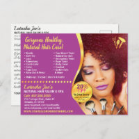 Natural Hair Care Salon Stylist Postcard Template