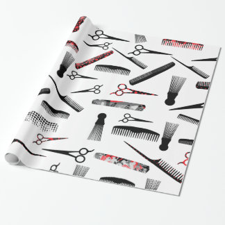 Natural hair red black wrapping paper