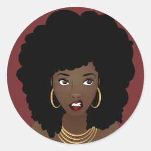 Natural Hair, Red Lips Stickers