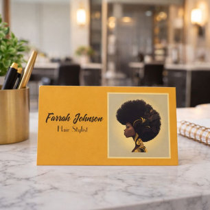 Natural Hair Stylist Afro Woman Business Card