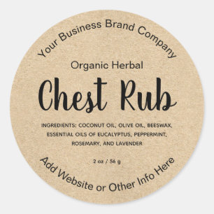 Natural Herbal Chest Rub Salve Product Label