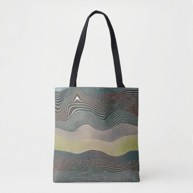 Natural Hills: Landscape Pattern Tote Bag (Front)
