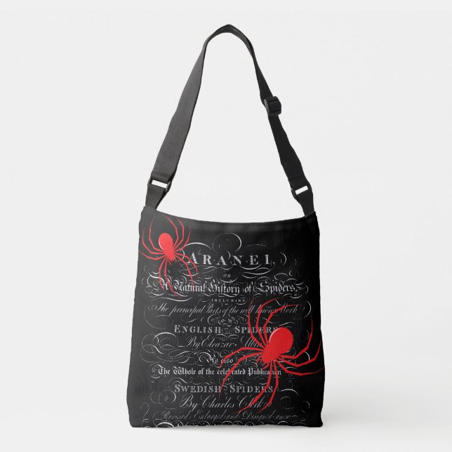 Natural History Title Page Spiders Calligraphy Crossbody Bag (Front)