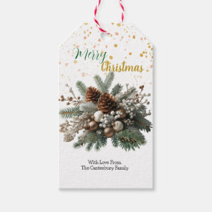 Natural Holiday Bough Cluster Rustic Christmas  Gift Tags
