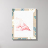Natural Kraft Rose Floral Frame Canvas Print