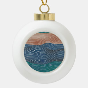 Natural landscape hills: seamless pattern. ceramic ball christmas ornament
