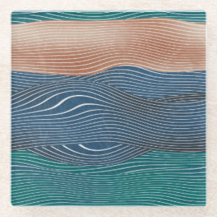 Natural landscape hills: seamless pattern. glass coaster