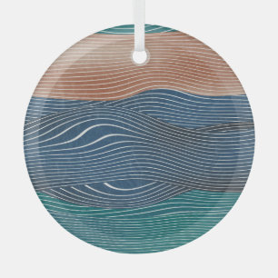 Natural landscape hills: seamless pattern. glass ornament