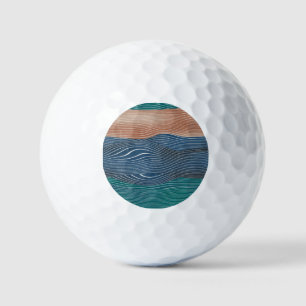 Natural landscape hills: seamless pattern. golf balls