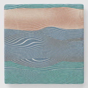 Natural landscape hills: seamless pattern. stone coaster