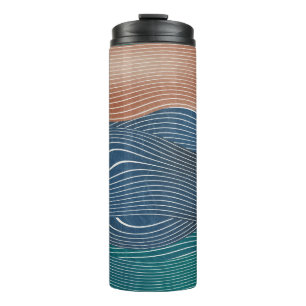 Natural landscape hills: seamless pattern. thermal tumbler