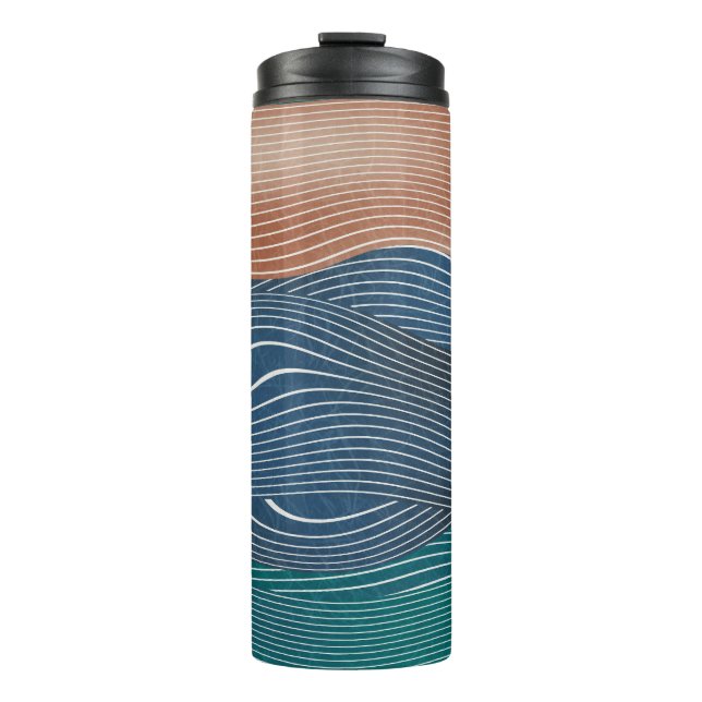 Natural landscape hills: seamless pattern. thermal tumbler (Front)