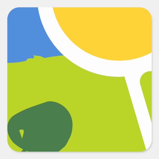 Natural landscape square sticker (Front)