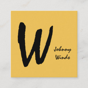Natural Large Type Monogram Square Business Card