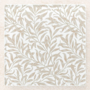 Natural Leaf/Gold Glitter Coaster