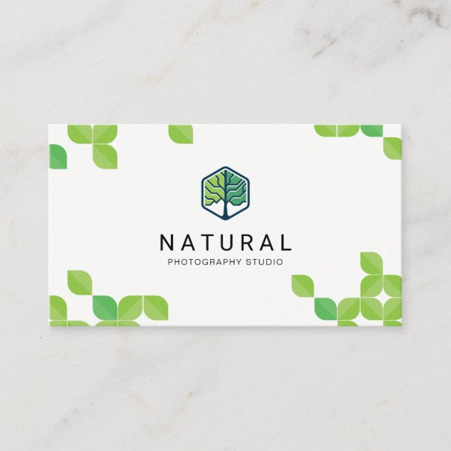 Natural | Leaf Pattern Business Card (Front)
