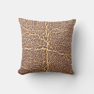 Natural leather book cover texture abstract, aged, throw pillow